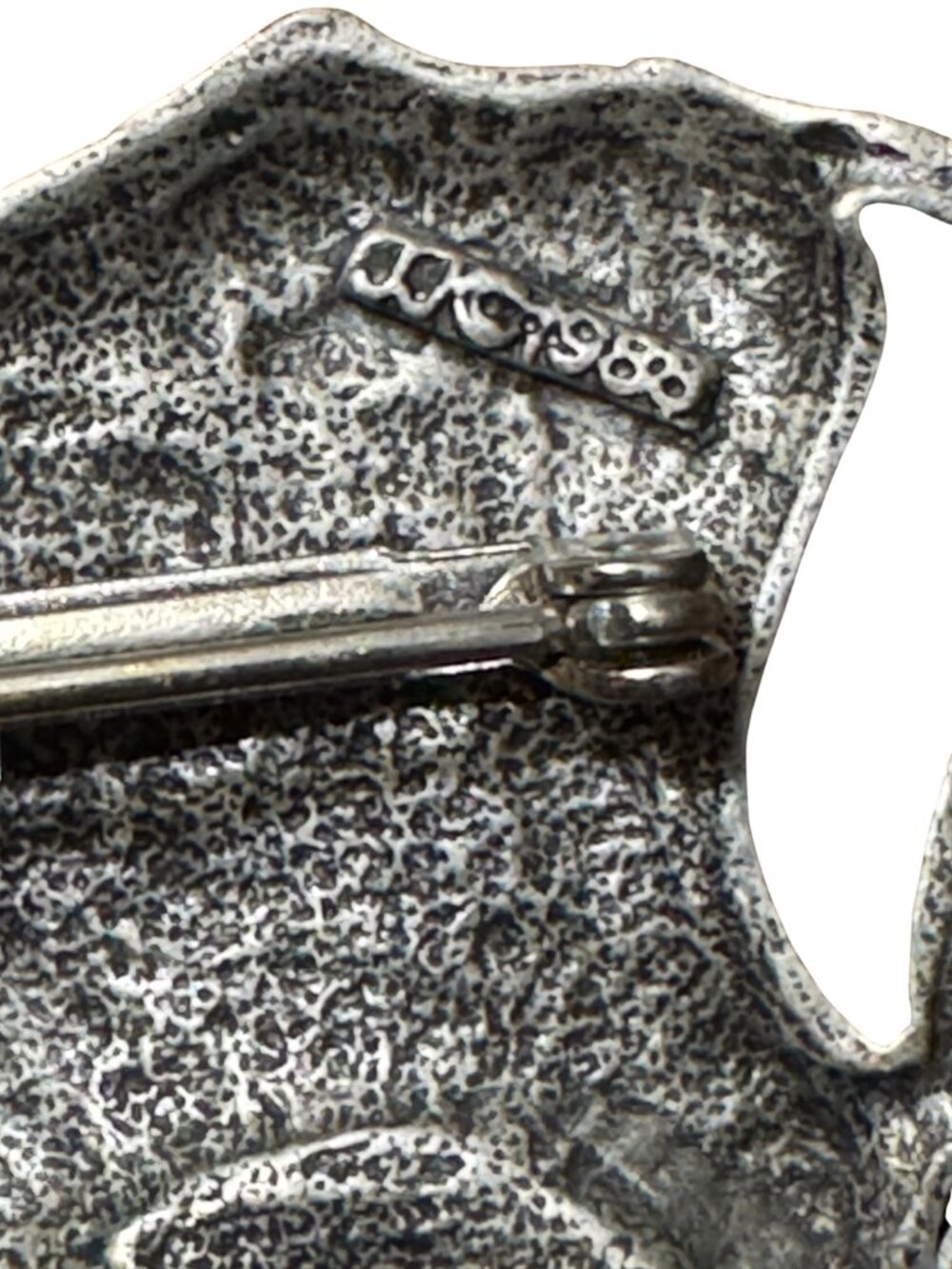 JJ Jonette Pewter Cow Brooch Pin Vintage Farm Dairy Animal 2" Signed - Picture 3 of 3